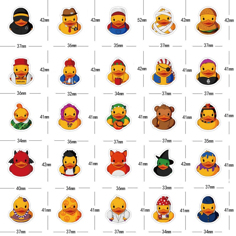 YEESACG 200Pcs Rubber Duck Cute Kawaii Waterproof Stickers Pack | Animals Ducks Unlimited Cartoon Cool Deacls Graffiti Vinyl For Adults Water Bottle Skateboard Luggage Laptop Computer Phone - Image 2