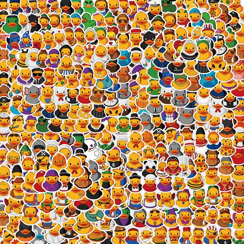 YEESACG 200Pcs Rubber Duck Cute Kawaii Waterproof Stickers Pack | Animals Ducks Unlimited Cartoon Cool Deacls Graffiti Vinyl For Adults Water Bottle Skateboard Luggage Laptop Computer Phone - Image 1