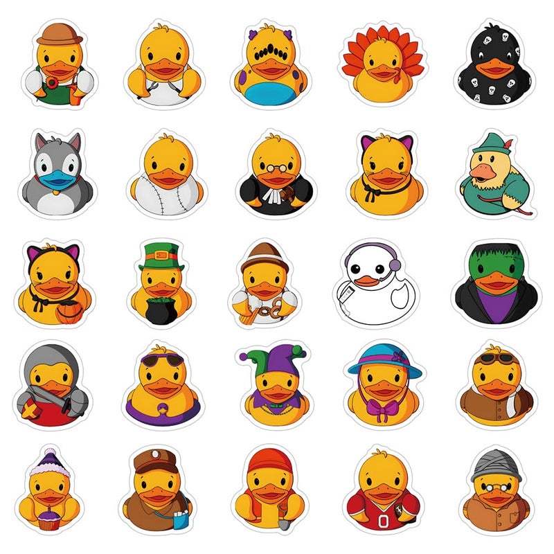 YEESACG 200Pcs Rubber Duck Cute Kawaii Waterproof Stickers Pack | Animals Ducks Unlimited Cartoon Cool Deacls Graffiti Vinyl For Adults Water Bottle Skateboard Luggage Laptop Computer Phone - Image 5