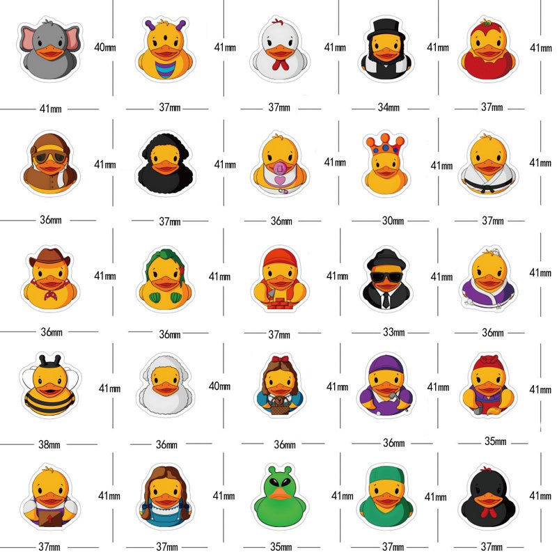 YEESACG 200Pcs Rubber Duck Cute Kawaii Waterproof Stickers Pack | Animals Ducks Unlimited Cartoon Cool Deacls Graffiti Vinyl For Adults Water Bottle Skateboard Luggage Laptop Computer Phone - Image 3