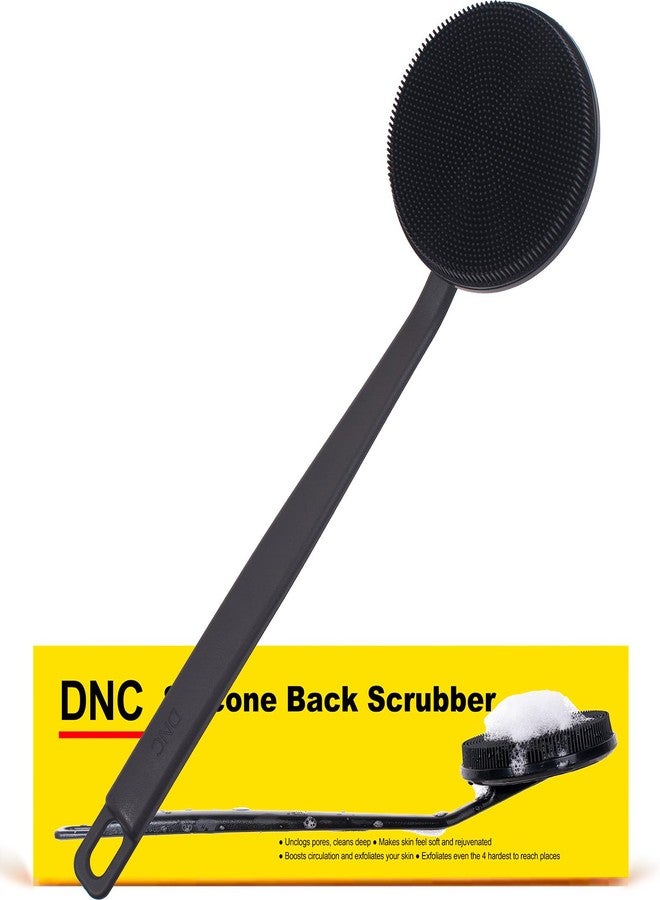DNC Back Scrubber for Shower, Silicone Shower Brush with Long Handle Soft Bristles, Bath Body Exfoliator Washer for Men Women - Image 1
