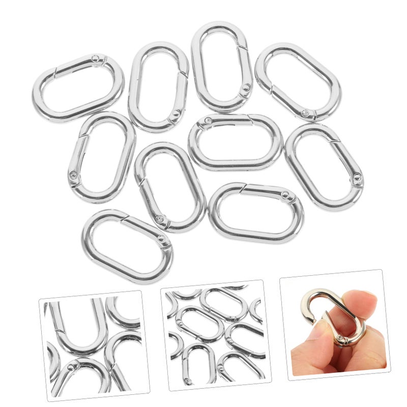 10 Pieces Oval Spring Buckle Replacement for DIY Keyring Bag Backpack Handbag - Image 5