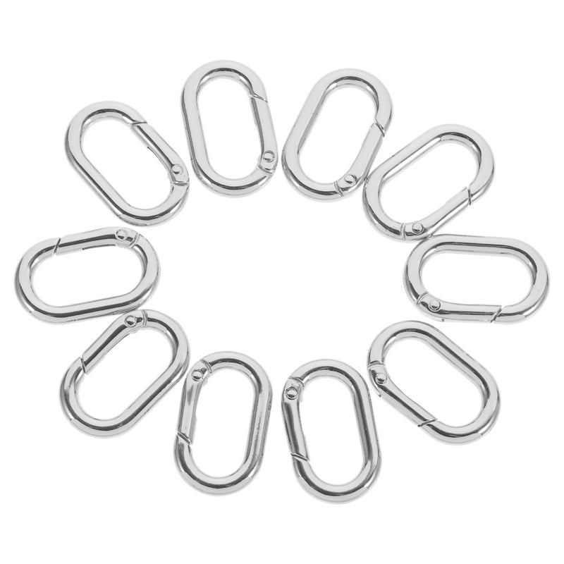 10 Pieces Oval Spring Buckle Replacement for DIY Keyring Bag Backpack Handbag - Image 2