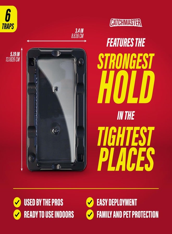 Catchmaster Mouse & Insect Glue Traps - 6 Rodent Pre-Baited Trays, Ready to Use Indoors. Bug Sticky Adhesive Killer Exterminator Easy No-Mess Non-Toxic - Made in The USA - Image 2