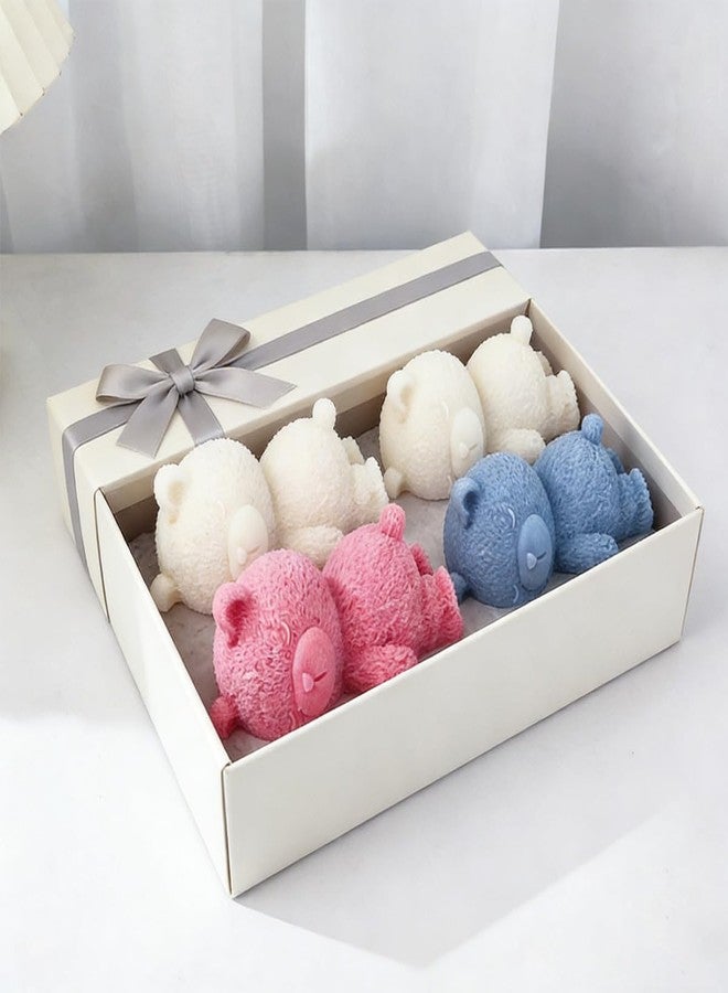 KuuGuu 2 PCS Lying Bear Fondant Mold 3D Chocolate Silicone Mold Cute Teddy Bear Decorating Mold for DIY Dessert Baking Cake Cupcake Topper Jello Ice Cube Soap Topper Polymer Clay Resin Epoxy Gum Paste Mold - Image 5