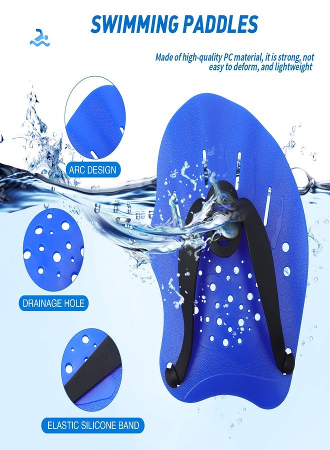 HacoFlash Swim Paddles for Lap Swimming, HacoFlash Swim Training Hand Paddles with Adjustable Straps, Swimming Equipment for Women Men Children (1 Pair, Blue) - Image 4