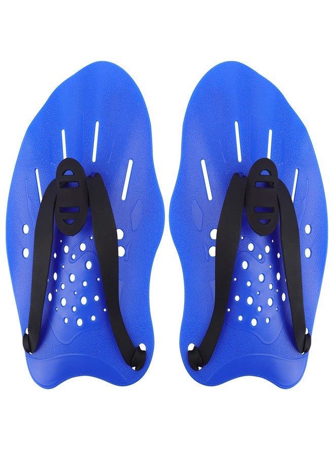 HacoFlash Swim Paddles for Lap Swimming, HacoFlash Swim Training Hand Paddles with Adjustable Straps, Swimming Equipment for Women Men Children (1 Pair, Blue) - Image 1