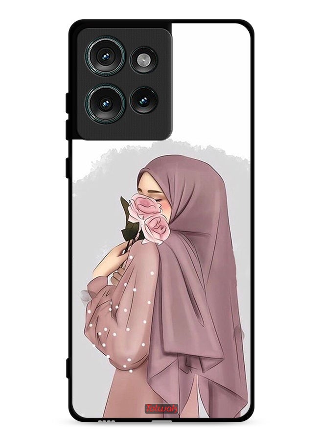 Tolwak Motorola Edge 50 Protective Case Cover Holding Roses Girl Art - Image 1