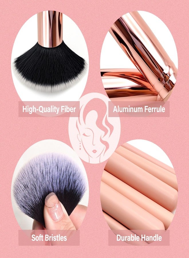 Mlemle Makeup Brushes Set, Mlemle Professional 26 Pcs Makeup Kit, Include Powder Foundation Concealers Blush Eye shadows Eyebrow 21 Pcs Makeup Brushes and 2 Powder Puff, 3 Makeup Sponge(A01-Pink) - Image 4