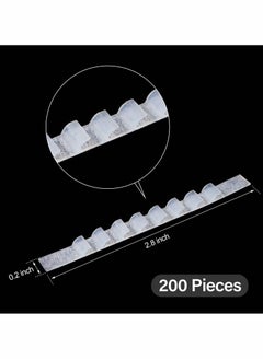 Excefore Non slip Hanger Grips for Wood Hangers Clear Rubber Hanger Grip Adhesive Clothe Hanger Strip 2.8 x 0.2 Inch Rubber Hangers Grip with Fins Clothes Hanger Strips Grippers for Clothes Hanger (200 Pieces)  - Image 2