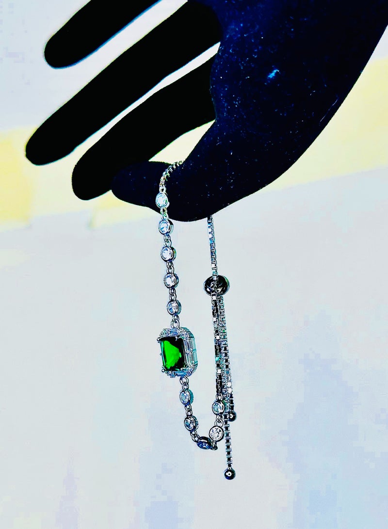 Allstar Sterling Silver Rhodium plated Braclet with Zircon - Image 3