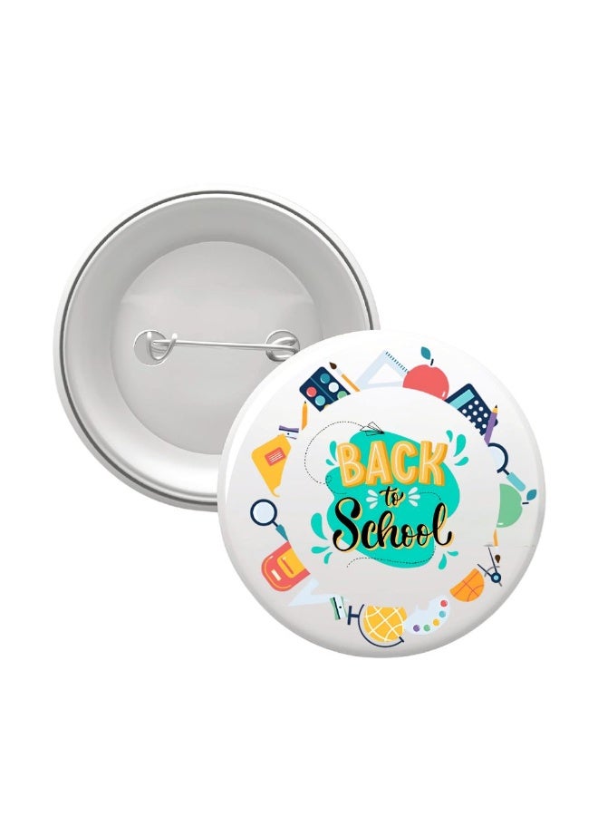 PRINTSHOP4ME Back To School Button Badge–Fun & Colorful Accessory For Kids–Perfect For School Bags,Uniforms And Gifts - Image 1
