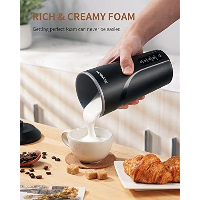 SHARDOR Electric Milk Frother And Steamer With Warm Function 4 In 1 Automatic Milk Warmer Heater 300Ml Large Capacity Hot And Cold Foam Maker For Coffee Latte Cappuccino Hot Chocolate - Image 4