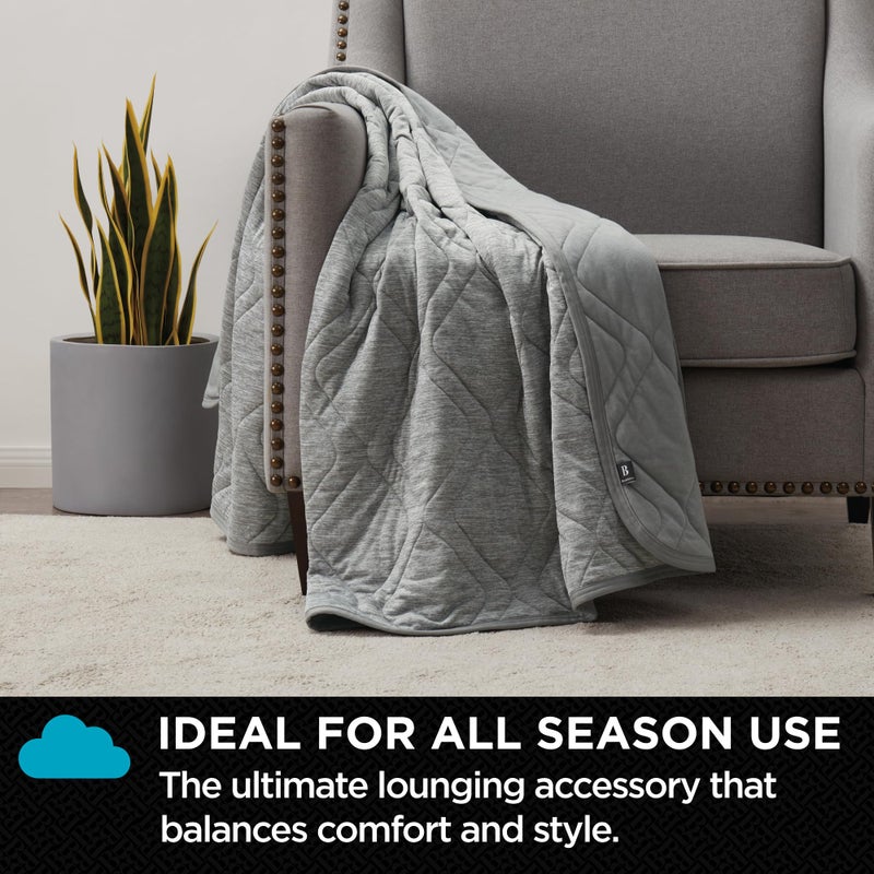 Brookstone Cooling Comfort Throw - Innovative Cooling Dual-Sided Throw - Oversized Cool Blanket for Hot Sleepers - Cooling Blankets for Sleeping - Nylon and Polyethylene Cooling Blanket - Quite Shade - Image 4