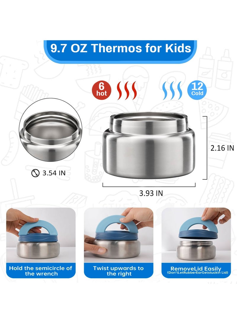 Snack Attack Bento Lunch Box for Kids school with 9.7oz Soup thermos, Leak-proof Lunch Containers with 5 Compartment, thermos Food Jar, Food Containers for School Blue - Image 2