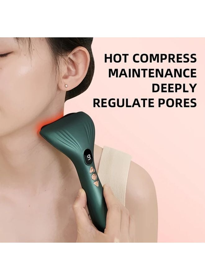 لوح التمشيط الكهربائي الأبيض - مساج 9 سرعات قابل للتعديل للوجه والجسم - Image 4