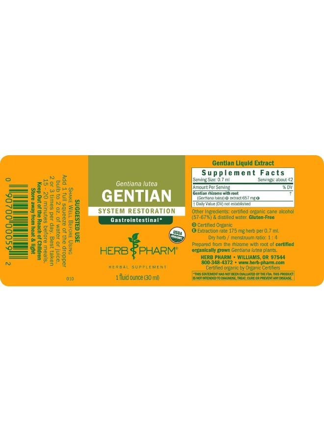 Herb Pharm Certified Organic Gentian Liquid Extract for Digestive Support - 1 Ounce - Image 5