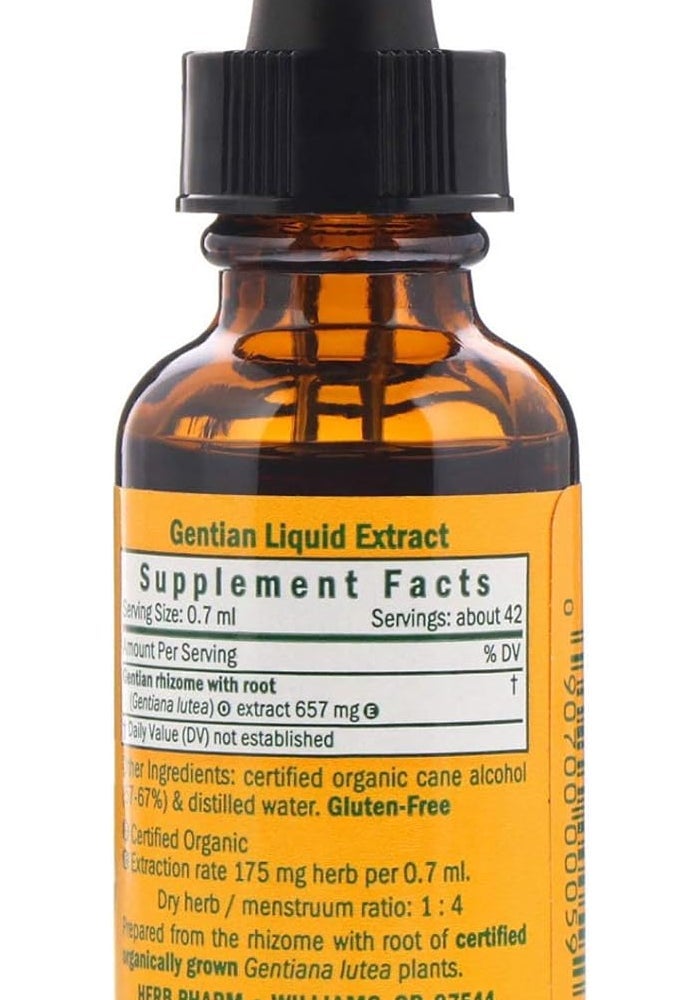 Herb Pharm Certified Organic Gentian Liquid Extract for Digestive Support - 1 Ounce - Image 2
