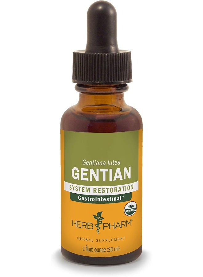 Herb Pharm Certified Organic Gentian Liquid Extract for Digestive Support - 1 Ounce - Image 1