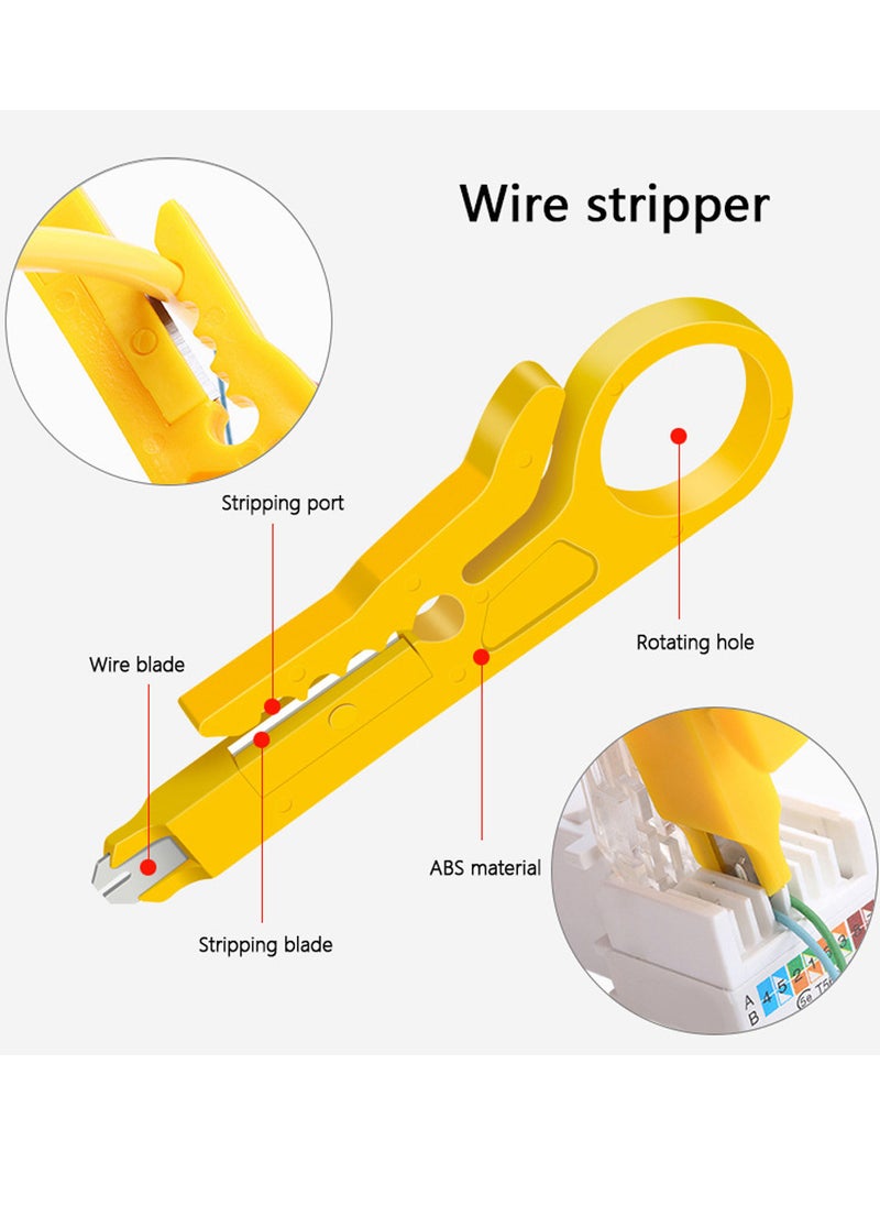 Generic - طقم أدوات إصلاح الشبكة RJ45 RJ11 RJ12 من Handskit مع أداة اختبار الكابلات ومشبك زنبركي وأداة ضغط وكماشة ضغط - Image 1