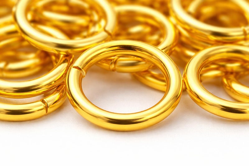 Excellentcrafts Open Jump Rings for Jewellery Making and Other Crafts (100 pcs) (14mm, Gold) - Image 4