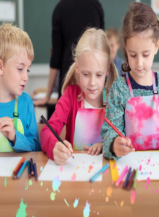 SATINIOR 3 Pcs Kids Painting Aprons Tie Dye Art Apron Adjustable Cooking Baking Artist Smock With Pocket For Kids Child Home Kindergarten Party Supplies Boys Girls, 3 Styles - Image 5