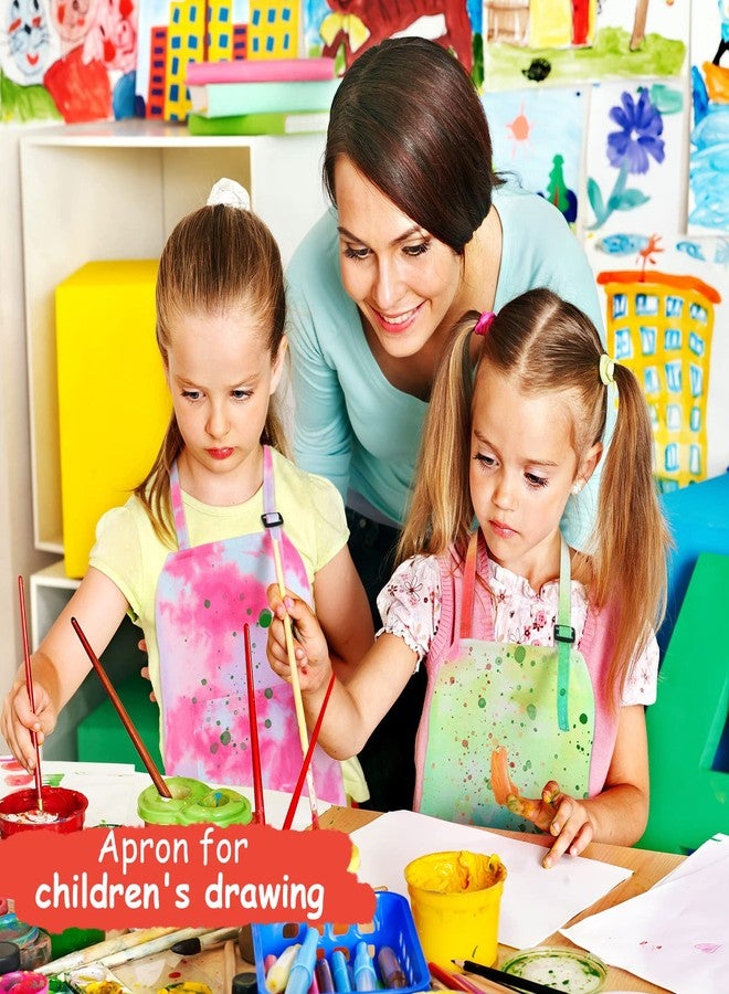 SATINIOR 3 Pcs Kids Painting Aprons Tie Dye Art Apron Adjustable Cooking Baking Artist Smock With Pocket For Kids Child Home Kindergarten Party Supplies Boys Girls, 3 Styles - Image 4