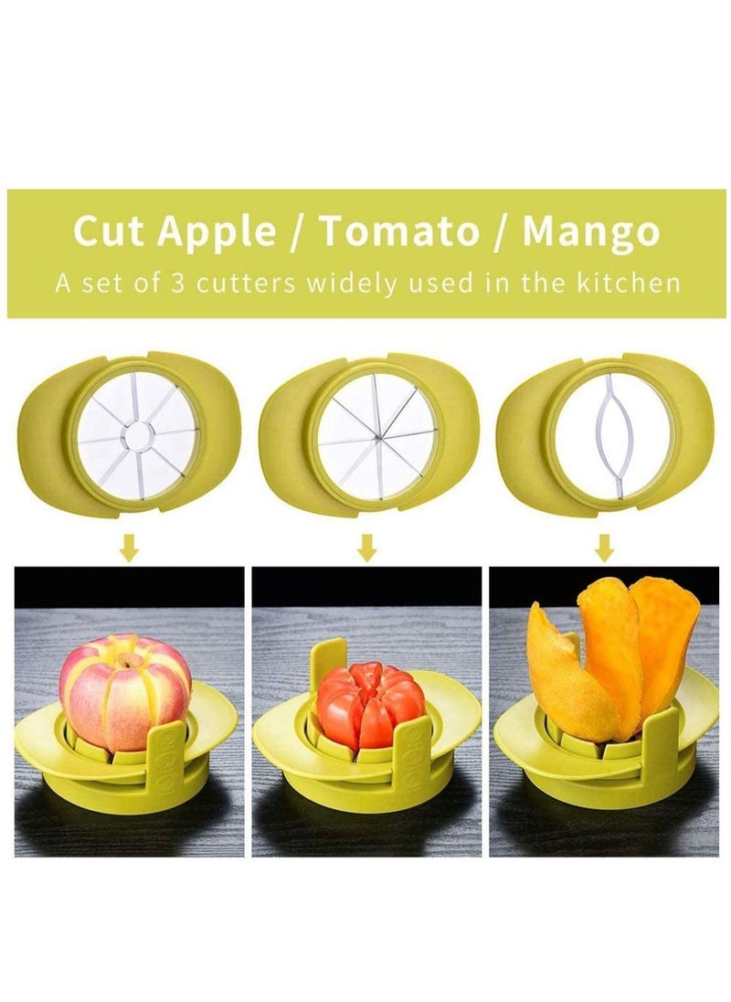 Y&D Apple Cutter Fruit with Slicer Pear Mango Lawn Mower Orange Tomato Solid Base Shaped 4 in 1 Multifunctional Slicers Kitchen Utensil Set  - Image 2