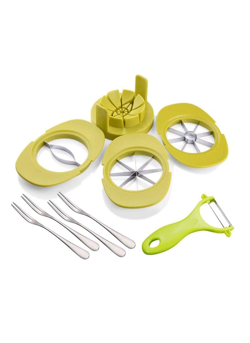 Y&D Apple Cutter Fruit with Slicer Pear Mango Lawn Mower Orange Tomato Solid Base Shaped 4 in 1 Multifunctional Slicers Kitchen Utensil Set  - Image 1