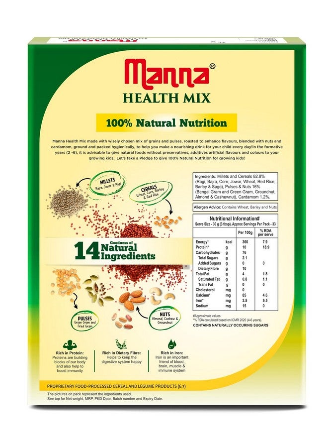 Manna Health Mix 300g, All Natural Kids Nutrition Drink, with 14 ingredients, Zero Sugar. 100% Natural Nutrition - Image 2
