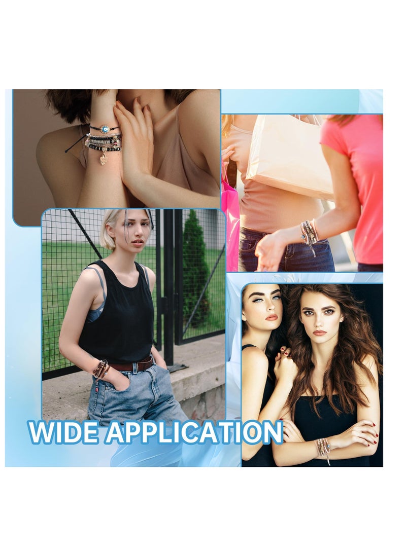 KASTWAVE Women's Bracelets, 12 Pcs Preppy Bracelet, Friendship Bracelet, Devil Eye Beaded Fashion Bracelet, Bohemian Multilayer Rice Bead Temperament Jewelry Bracelet, Suitable Gift for Girls, Women - Image 2