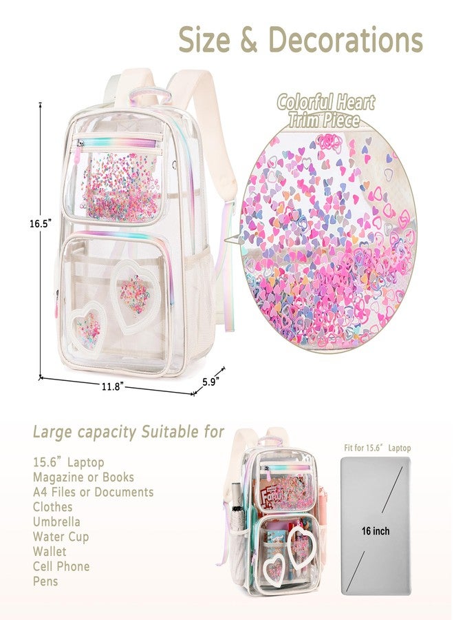 KIDNUO Clear Backpack for Girls Women Transparent Kids Elementary College School Bag Travel Laptop Backpacks Large Bookbags - Image 5