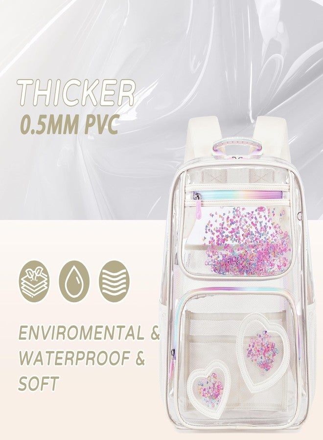 KIDNUO Clear Backpack for Girls Women Transparent Kids Elementary College School Bag Travel Laptop Backpacks Large Bookbags - Image 2