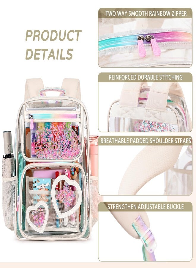 KIDNUO Clear Backpack for Girls Women Transparent Kids Elementary College School Bag Travel Laptop Backpacks Large Bookbags - Image 3