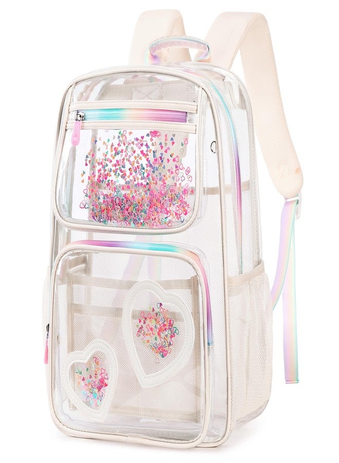 KIDNUO Clear Backpack for Girls Women Transparent Kids Elementary College School Bag Travel Laptop Backpacks Large Bookbags - Image 1