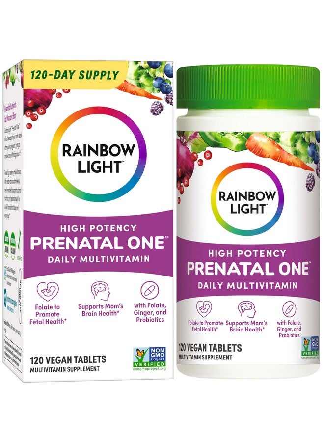 Rainbow Light Rainbow Light High-Potency Prenatal One Multivitamin, Prenatal Health Multivitamin Supports Mom's Health and Baby's Development, With Vitamin C, Vegan, 120 Count - Image 1