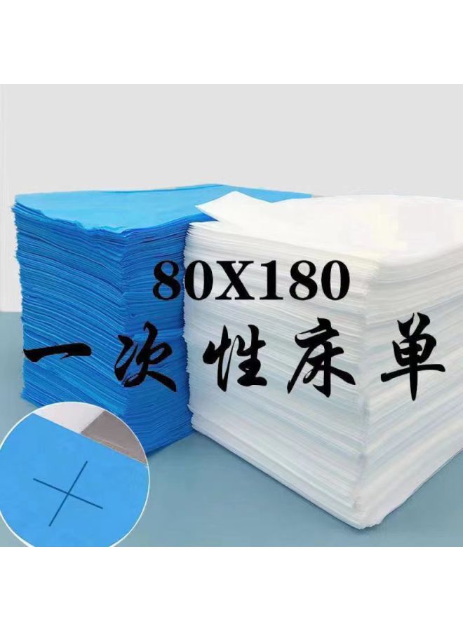 إسكدنيا ملاءات سرير للاستخدام مرة واحدة لصالونات التجميل مقاومة للماء والزيت سميكة قابلة للتنفس ملاءات سرير تجميل بالجملة ذات فتحات متقاطعة للتدليك - اللون: أزرق بدون وجه - المواصفات: 80*180 مقاومة للماء وا - Image 4