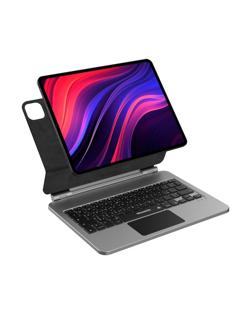 Moxedo Magic Wireless Keyboard with Smart Multi-Touch Trackpad USB-C Charging Port RGB Backlight with Leather Back Case Compatible for iPad 10.9 inch - pzsku/Z4404BD5C4469FD95FC47Z/45/_/1735046681/76d53b06-dcf1-4a47-998f-442af70dbc65