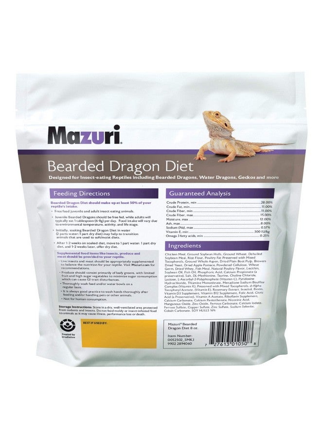 Mazuri | Bearded Dragon Food  Insect Portion Of A Complete Diet | 8 Ounce (8 Oz) Bag - Image 2