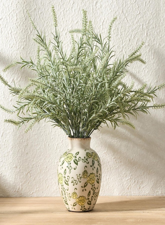 SIDUCAL Ceramic Vintage Vase, 5.83 Inch Yellow Rose Chinoiserie Floral Vase, Rustic Farmhouse Vases for Bouquet, Home Decor, Living Room, Bookshelf, Garden, Tuscan Decor - Image 1