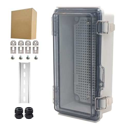 YETLEBOX Outdoor Waterproof Electrical Box Junction Box Weatherproof IP67 ABS Plastic Enclosure Switch Router Project Box Electronics Enclosure with Mounting Plate Wall Bracket Clear 7.9"x3.9"x2.8" - Image 1