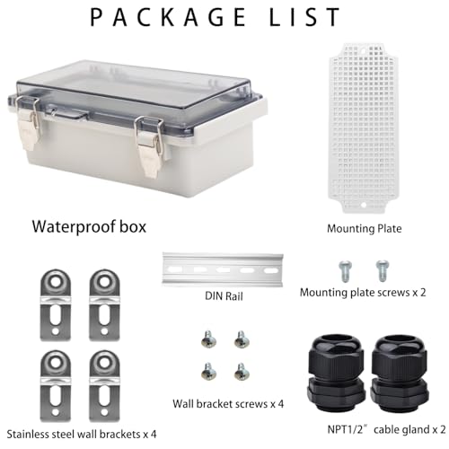 YETLEBOX Outdoor Waterproof Electrical Box Junction Box Weatherproof IP67 ABS Plastic Enclosure Switch Router Project Box Electronics Enclosure with Mounting Plate Wall Bracket Clear 7.9"x3.9"x2.8" - Image 4