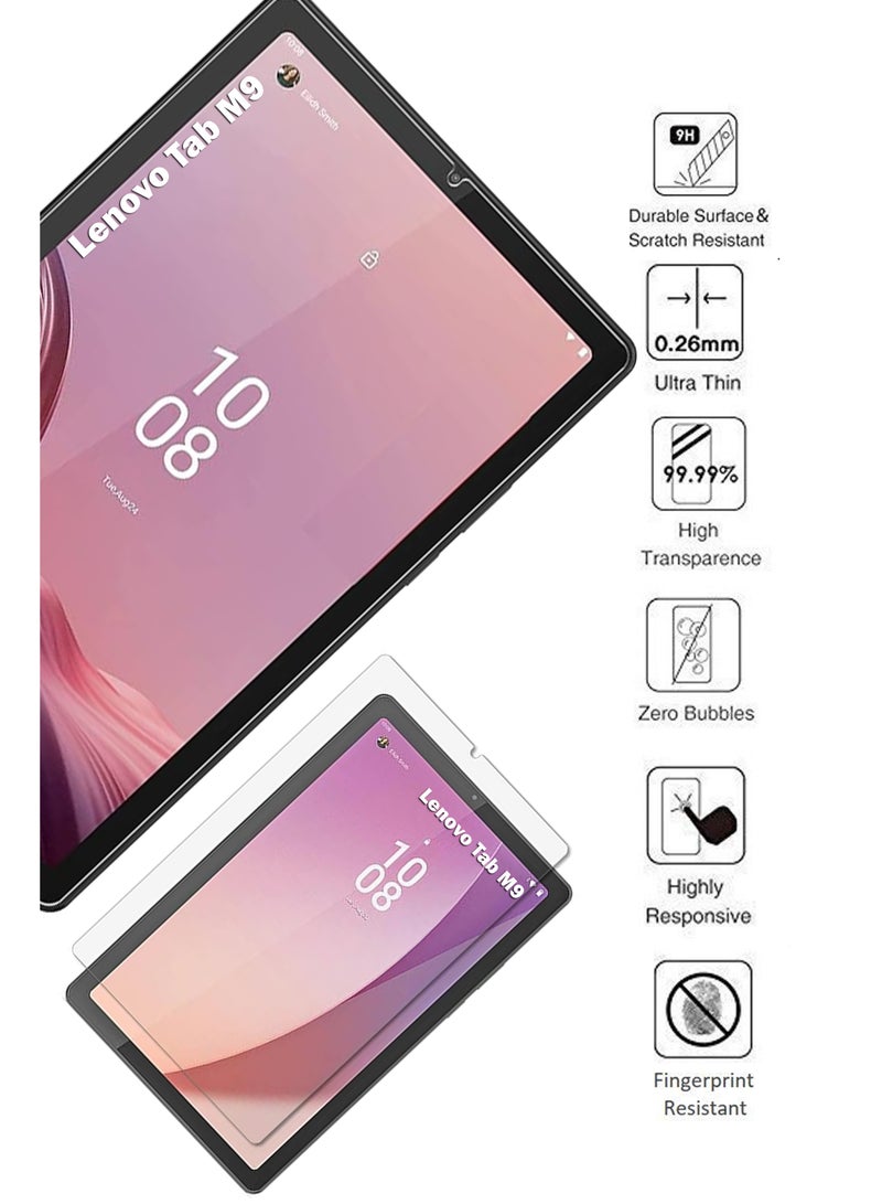 [2 Pcs] For Lenovo Tab M9- 9.0 Inch - Premium Tempered Glass Anti-Scratch, Smudge Proof Easy Installation Screen Protector Guard - Image 3