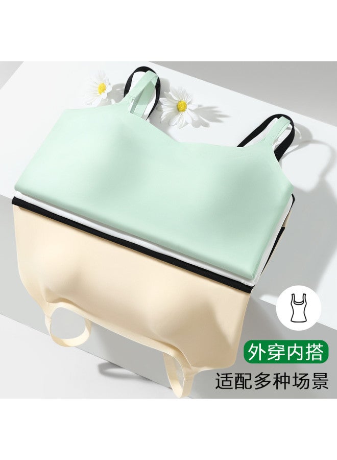 Red Bean Padded Strappy Undershirt For Women, Seamless Sleeveless Top With Built-In Bra, Lightweight And Suitable For Outerwear - Image 4