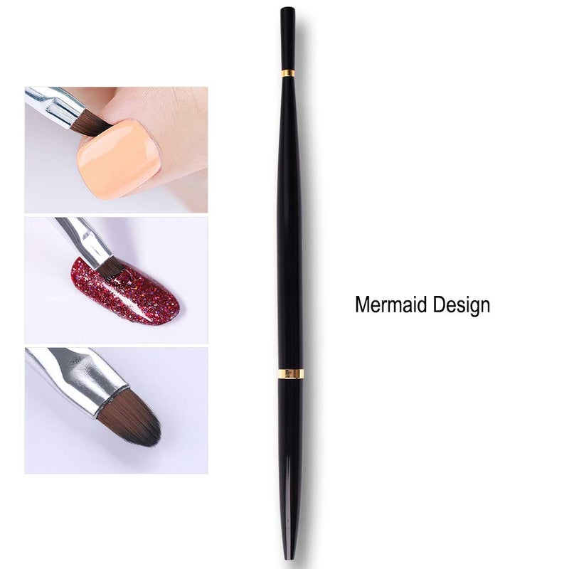 SILPECWEE 1Pc Acrylic Nail Art Brush Mermaid Design UV Gel Builder Nail Drawing Pen Poly Extension Gel Brush Manicure Salon Accessories - Image 3