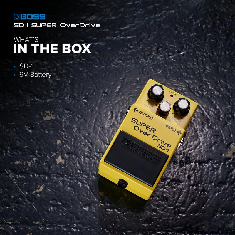 BOSS SD-1 SUPER Overdrive | Compact Overdrive Pedal | Genre-Defining Sound & Feel | Unique Clipping Circuitry Produces Tube-Like Characteristics | Dynamic Tone Options | Easy-To-Use Controls - Image 5