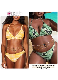 ELABEST Tieon African Waist Beads For Women Non Stretching 8Pcs Belly Beads Plus Size Colorful Handmade Beaded Waist Jewelry Accessories Body Chain  - Image 2