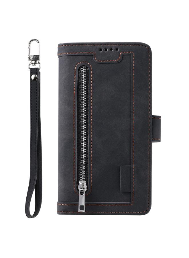 اس-توب جراب لهاتف Samsung Galaxy A36 مصنوع من الجلد مزود بسحاب وتسع بطاقات مع حبل تعليق - Image 2