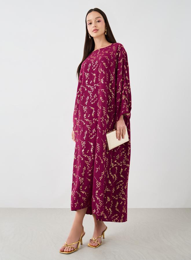 Take Two Take Two Foil Printed Batwing Sleeve Kaftan  - Image 1