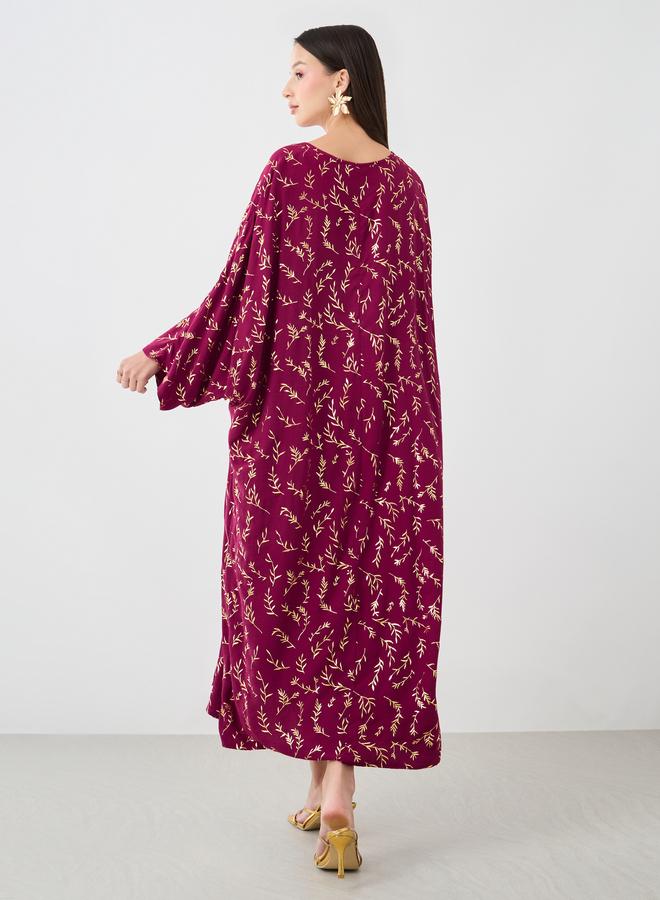 Take Two Take Two Foil Printed Batwing Sleeve Kaftan  - Image 4